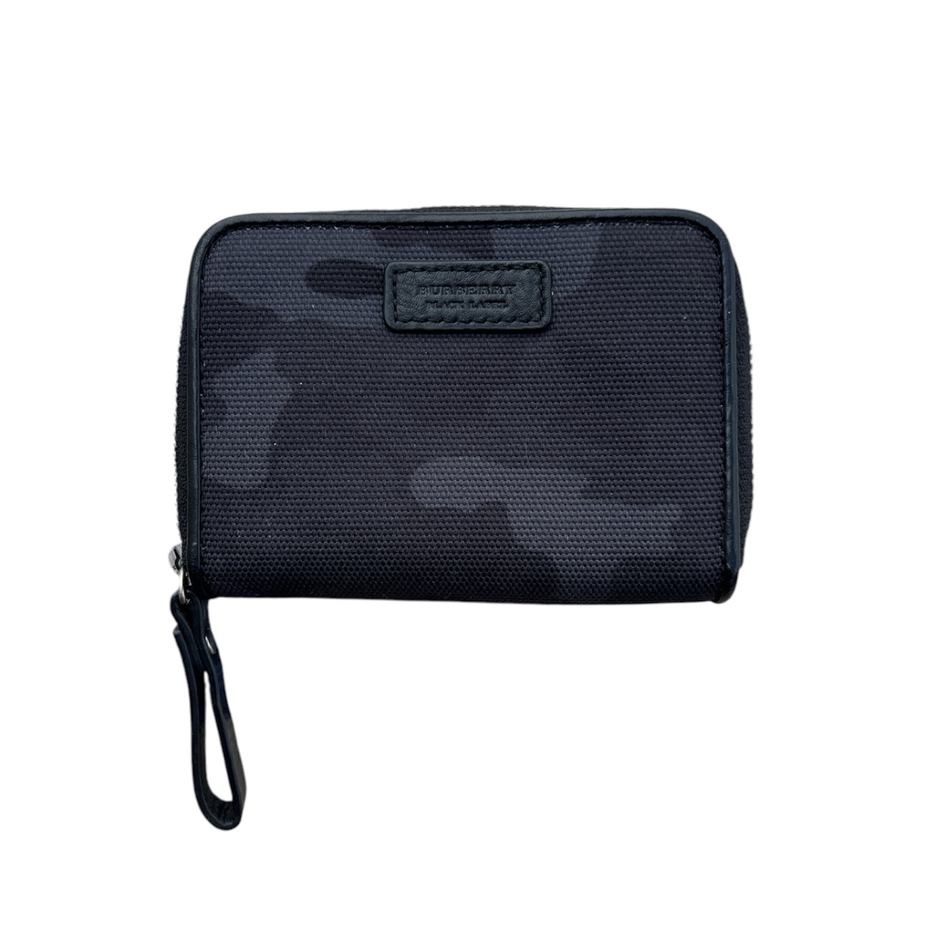 Black Burberry Camo Zip Around Wallet With Key Rings